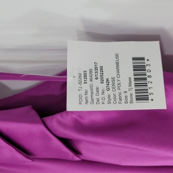 Amsale Cerise color Charmeuse Gown - Picture 6 of 17